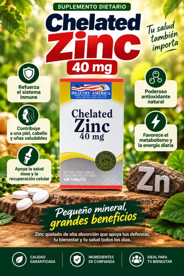 CHELATED ZINC 40MG AMERICANO