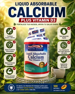 Liquid absorbable calcium por 100 perlas de Healthy America