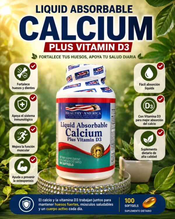Liquid absorbable calcium por 100 perlas de Healthy America